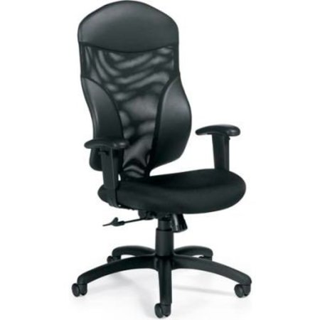 GEC Global„¢ Mesh Back Office Chair - Fabric - High Back - Black - Tye Series 1950-4-550/JN02+